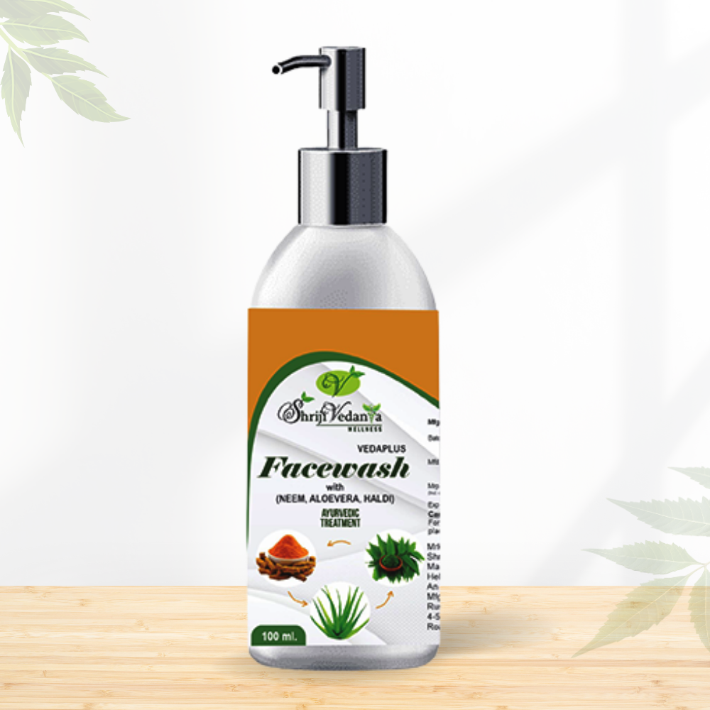 VEDAPLUS FACEWASH (NEEM, ALOEVERA, HALDI) (100ML)
